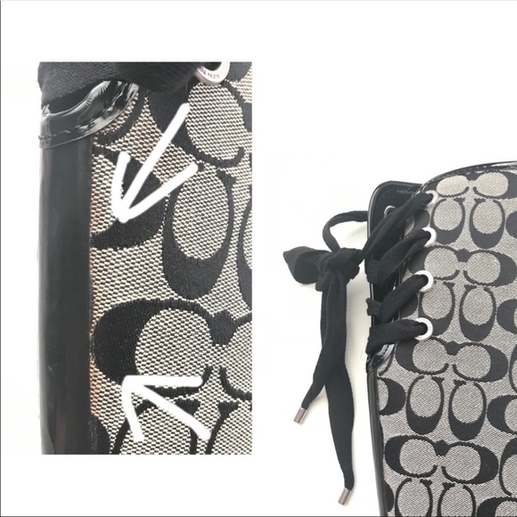 Coach Rain Boots Woman’s 6B Tristee Black - Picture 8 of 8